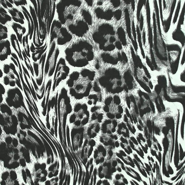 Satin de coton élasthanne imprimé léopard