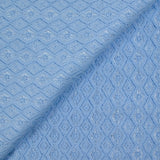 Dentelle polyester losange satiné bleu