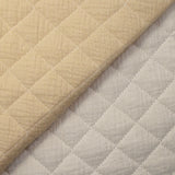 Double gaze matelassée double face beige et blanc cassé au mètre