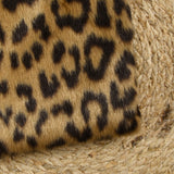 Fausse fourrure Lanya léopard poil court fond beige doré