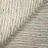 Jacquard de polycoton flammé multicolore fond écru