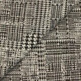 Jacquard de polycoton irisé Prince-de-galles noir et blanc