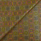 Jacquard polyester lamé frise de vinyls fond beige