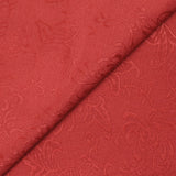 Jacquard polyviscose fleurs rouge