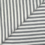 Jersey de coton flammé rayé bleu nuit et blanc