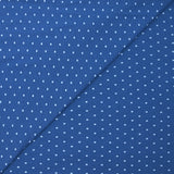 Jersey de coton imprimé pois fond bleu barbeau