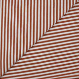 Jersey de coton rayé 5 mm brique et blanc