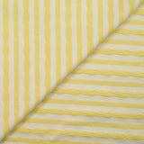 Jersey de coton rayure en texture jaune beurre et blanc