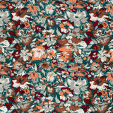 Jersey de viscose imprimé fleurs fond canard