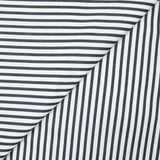 Jersey french terry imprimé rayure marine fond blanc cassé