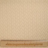 Jersey matelassé tresses fond beige