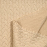 Jersey matelassé tresses fond beige