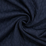 Matelassé jersey braids navy blue background