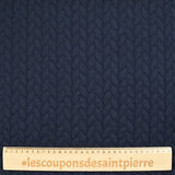 Matelassé jersey braids navy blue background