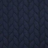 Matelassé jersey braids navy blue background