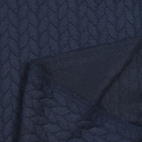 Matelassé jersey braids navy blue background