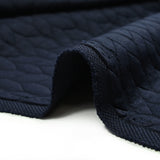 Matelassé jersey braids navy blue background