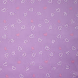 Jersey tout doux imprimé petits cœurs fond violet