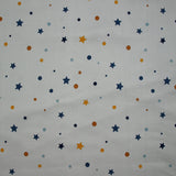 Jersey tout doux imprimé pois et étoiles fond gris