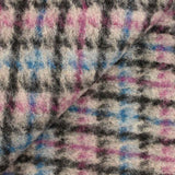 Laine mélangée bouillie carreaux violet bleu