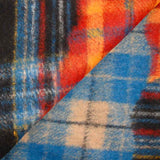 Laine mélangée fine à carreaux marron et orange