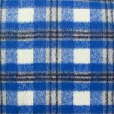 Laine mélangée peignée à carreaux bleu roi