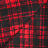 Laine mélangée tartan à poils longs rouge et noir