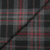 Laine mélangée tartan rouge, gris et noir