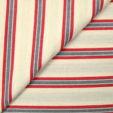 Lin et coton rayure rouge et marine fond ficelle