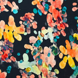 Lin viscose imprimé ballons multicolores fond marine