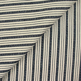 Lin viscose imprimé double rayures marine fond écru