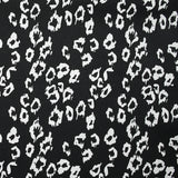 Lin viscose imprimé léopard féroce fond noir