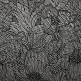 Maille Milano polyviscose floraison fond noir