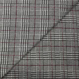 Maille Milano prince-de-galles ligne lie de vin fond noir et blanc