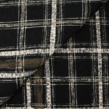 Maille tricot imprimée carreaux beige fond noir