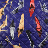 Matelassé imprimé talons hauts fond indigo
