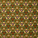 Microfibre imprimée polyester Zuberi kaki et marron