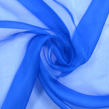 Mousselina de seda azul real 100% real