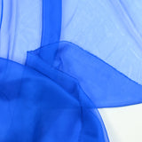 Mousselina de seda azul real 100% real