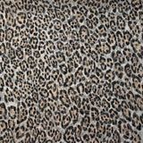 Mousseline crinkle 100% soie imprimée panthère fond blanc cassé