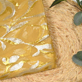 Mousseline de Soie dévorée Tlija or et argent fond ocre