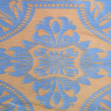 Plissé polyester imprimé Versailles café et bleu