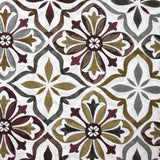 Polycoton imprimé faïence marron et kaki