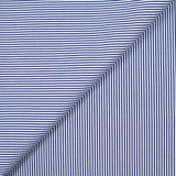 Polycoton rayé marine 1mm fond blanc