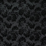 Polyester arabesque en velours ras appliqué noir