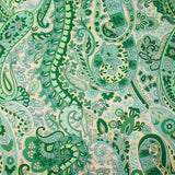 Polyester imprimé cachemire vert fond écru