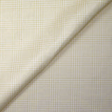 Polyester imprimé envers satin prince-de-galles beige et blanc