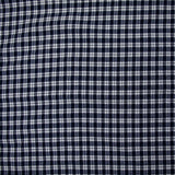 Polyester tissé-teint à carreaux blanc et bleu marine
