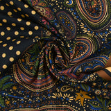 Cachemire printed cotton poplin with dot a dot midnight blue background