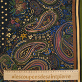 Cachemire printed cotton poplin with dot a dot midnight blue background